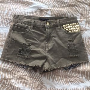 Distressed Denim Shorts